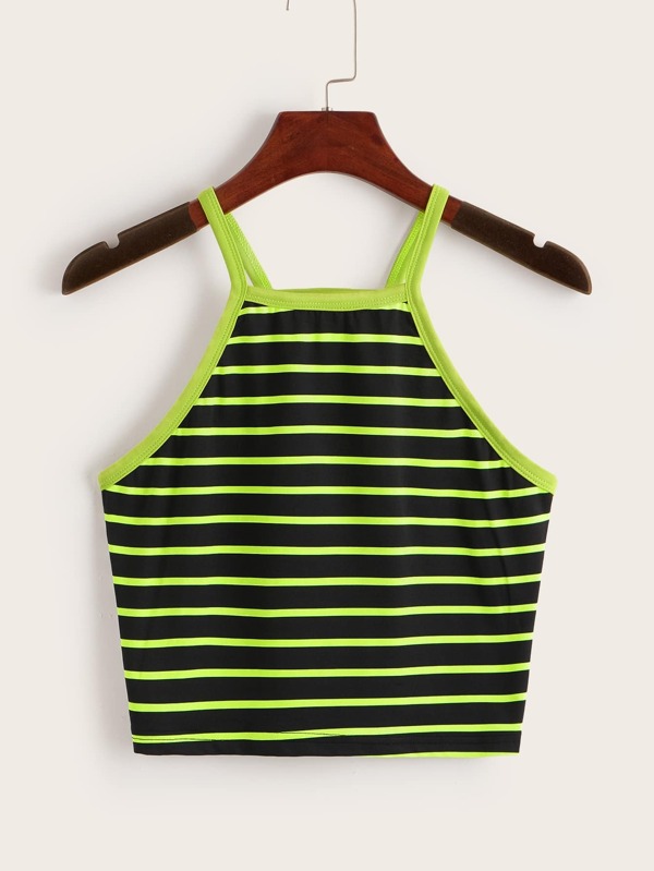 Neon Lime Striped Cami Top Tops Tank Tops & Camis Sale Summer red