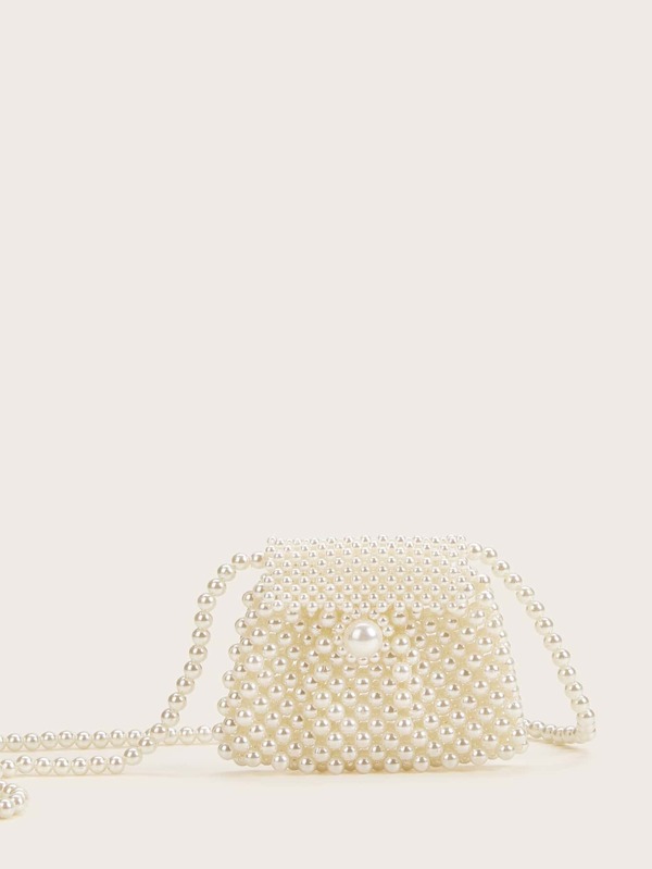 Faux Pearl Beaded Crossbody Bag Women Bags Crossbody Sale red