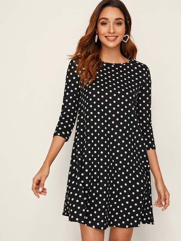 Polka Dot Swing Dress Dresses Sale Sale Spring/Fall red